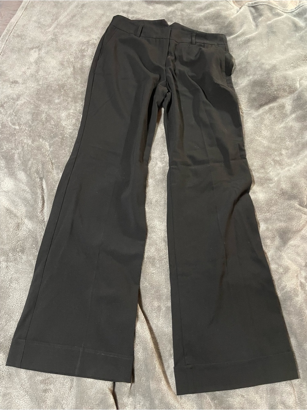 BCX Juniors Size 9 Black Dress Pants with Wide Leg and Faux Cuff
